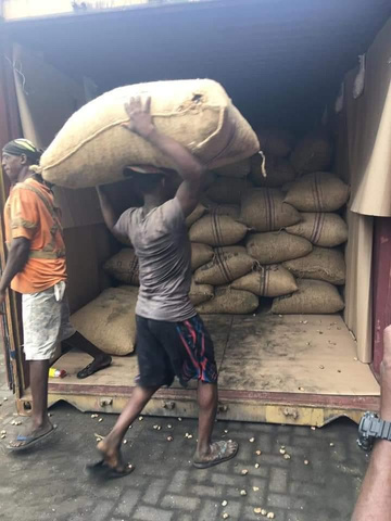 Agricultural commodity cargo loading Ghana port Tema